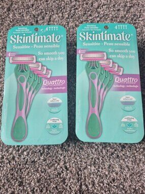 2 Packs Skintimate Razors Sensitive Skin Unscented Aloe Disposable Shaving